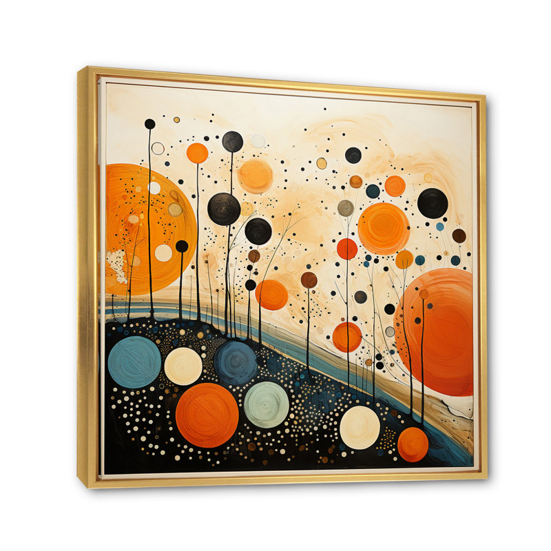 Décoration murale orange Mid Century Organic Harmony III - Abstrait Mid-Century, H 36 po x l 36 po x P 1,5 po