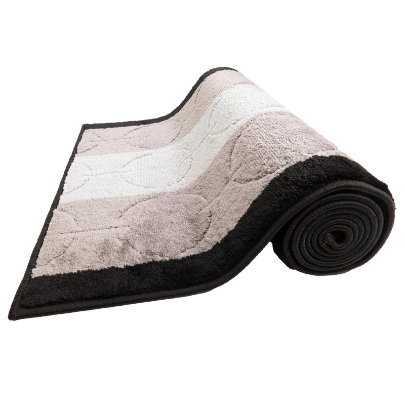 Tapis antidérapants à motif géométrique à cercles géométriques gris, Runner 2'2" x 18'