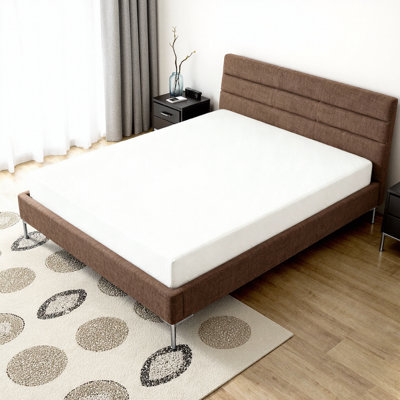 Grand matelas en mousse à mémoire de forme infusée de thé vert - Sans fibre de verre, support de soulagement de la pression dans une boîte, blanc
