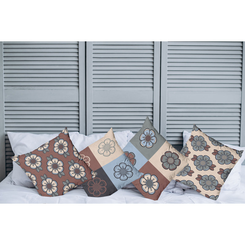 Housse de coussin Abstract, 20 po x 20 po, Beige / brun / gris