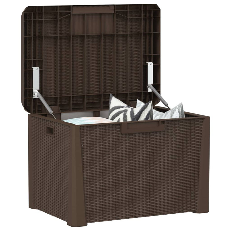 Boîte de rangement pour patio avec coussin de siège 33 gallons Vidaxl, Brun