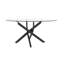 Table basse OVAL, table d'appoint en verre de 39,37 po avec pieds noirs, table à thé moderne pour le salon-1042018780