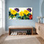 Ensemble de 1 tableau floral aquarelle sur toile tendue