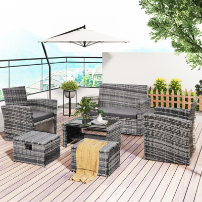 Swann 6 Seater Rattan Sofa Set