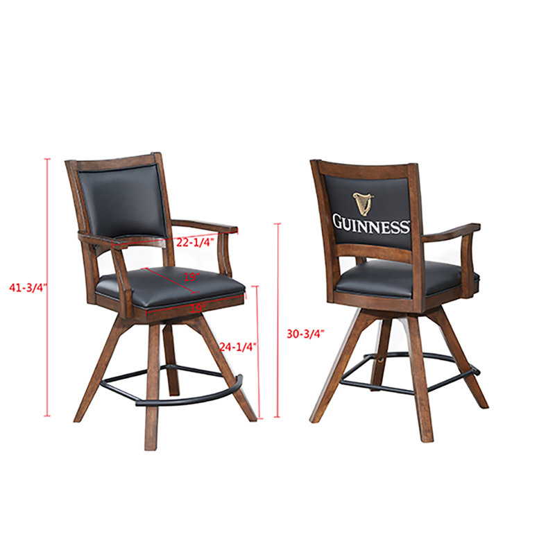 Guinness 1 Swivel Upholstered Counter Stool, Counter Stool (24.25” Seat Height)