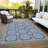 Machine Washable Indoor/Outdoor Claudian ACN1459 Navy Rug-103015867