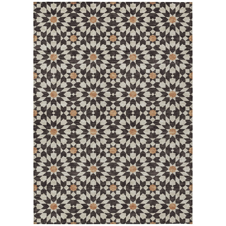 Washable Floral Indoor / Outdoor Rug