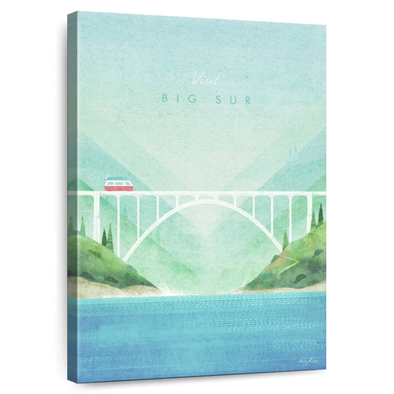 Affiche de voyage rétro Aime Big Sur, H 51 po x l 34 po