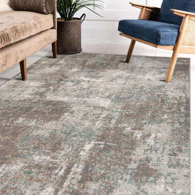 Tapis taupe / bleu mer Nemohan