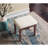 Wood Vanity Table And Stool , Rose Gold Brilliance - 3 Storage Compartments, Adjustable Oval Mirror, Expansive Tabletop For Cosmetics, Comfortable Ensemble, Drawers, Broad Beauty Accessories, Padded-1203014907