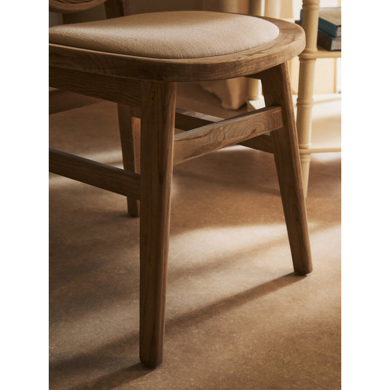 Polyester Upholstered Side Chair in Natural