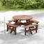 8-Seater Carbonized Wood Garden Dining Set 