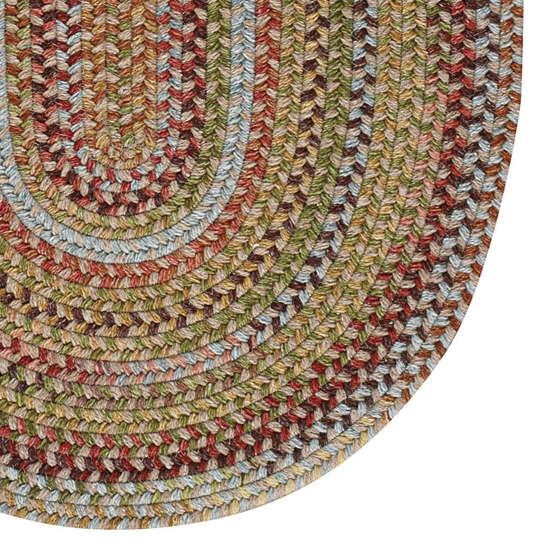 Tapis brun en laine à motif géométrique Phoebe, Ovale 7 pi x 9 pi