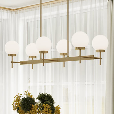 Rigsby Six-Light Brushed Gold Linear Chandelier