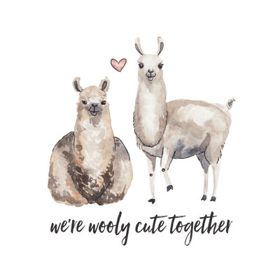 Wooly Cute Llamas - Wrapped Canvas Print