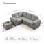 Canapé-lit modulaire en L à 5 places 84,6 po Waldorf avec rangement pour lit escamotable et repose-pieds Waldorf-129100800