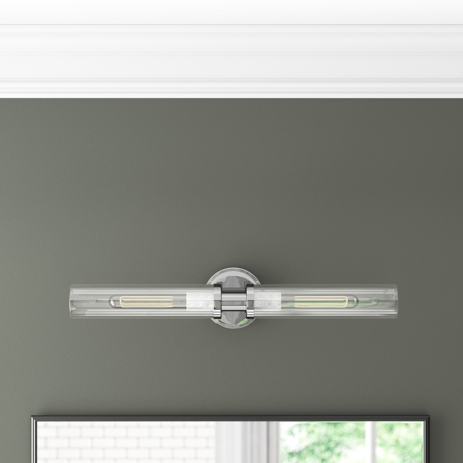 Katya 2 Light Transparent Dimmable Bath Bar, Chrome