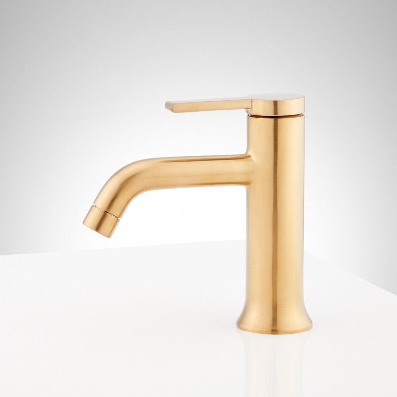 Lentz 1.2 GPM Single Hole Bathroom Faucet with Lever Handle, Brushed Gold
