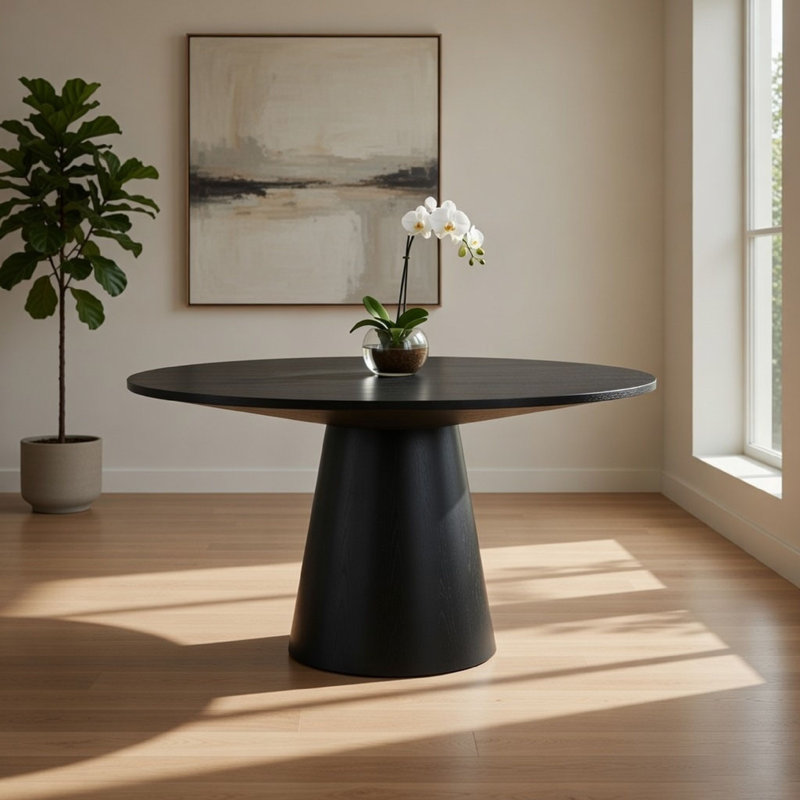 Gytle Round Dining Table in Black