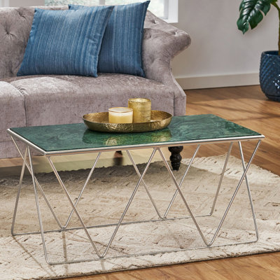 Rectangular Coffee Table with Marble Table Top