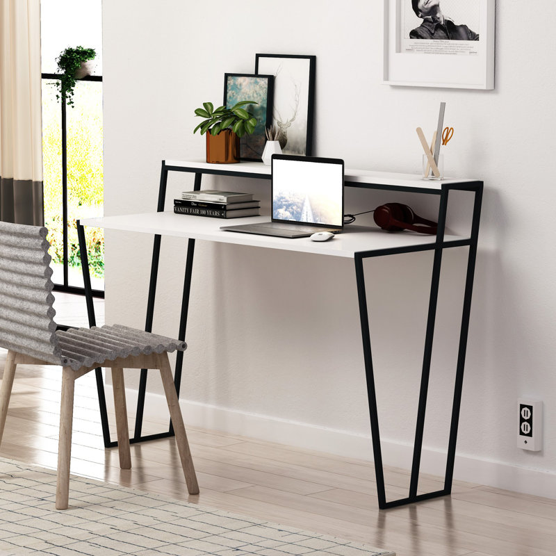 Modern Leaning Desk, White
