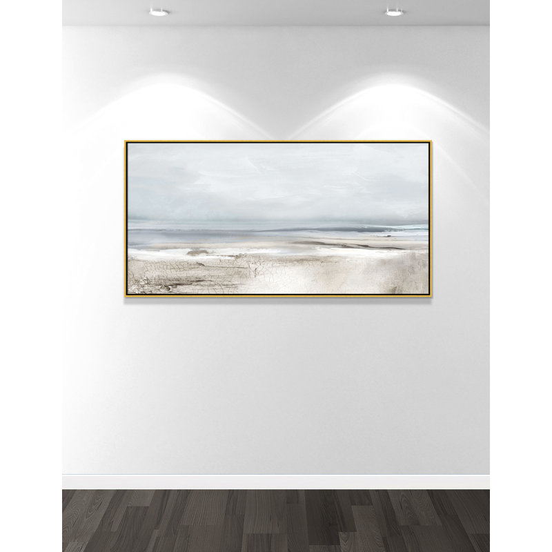 «Sunset Reflections Print» par Luna Mavis, H 31,5 po x l 61,5 po, Doré