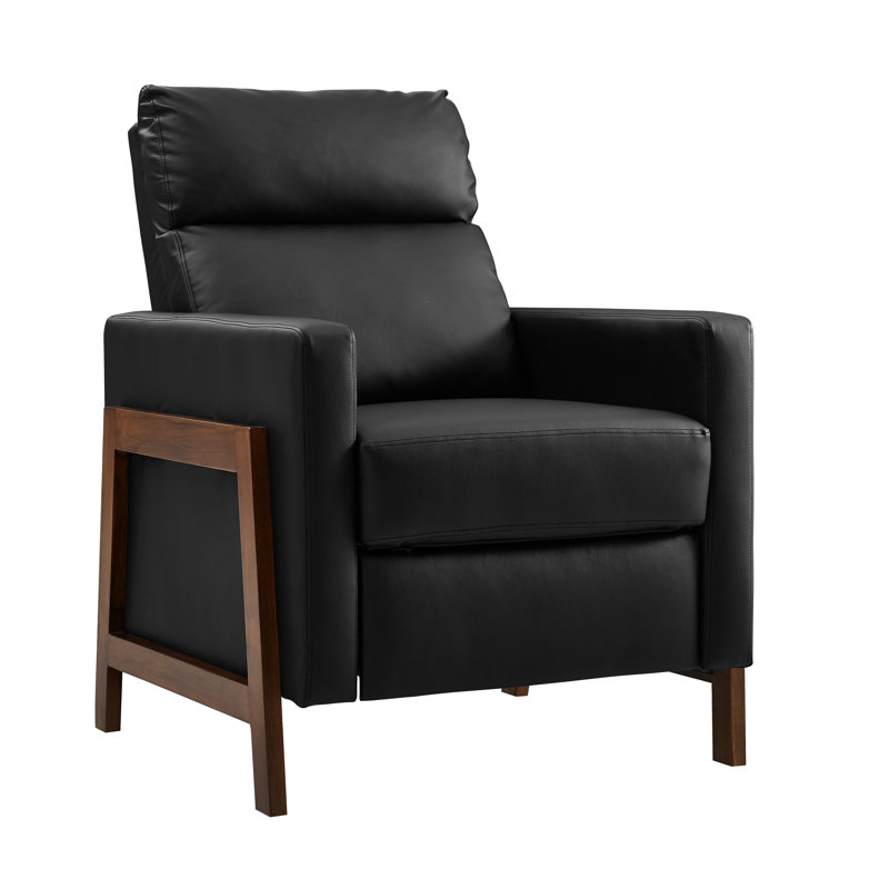 Parley Faux Leather Recliner, Black
