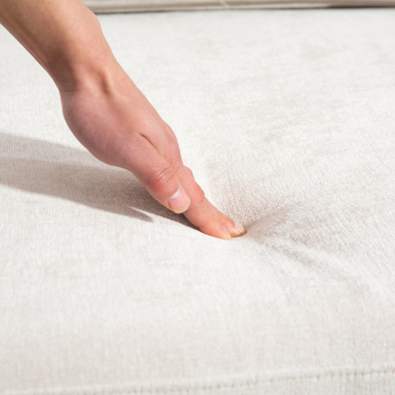 Canapé profond en chenille 3 places, Tissu beige