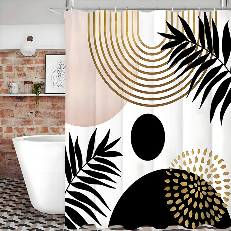 Rideaux de douche avec crochets inclus, Noir