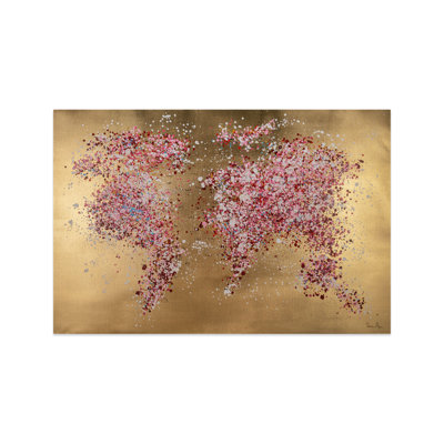 Hand -painted flowering world acrylic painting