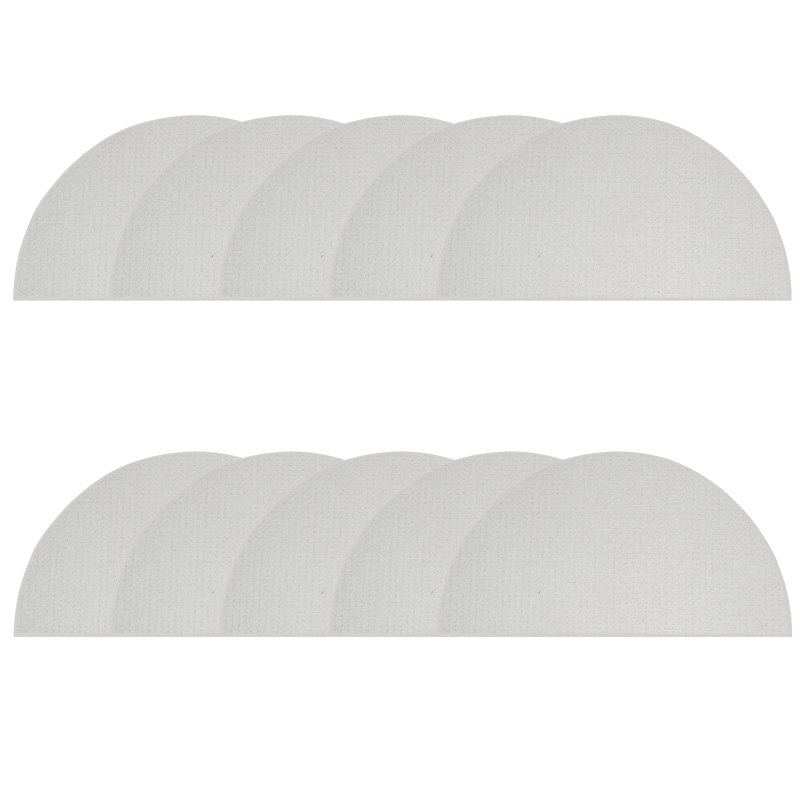 Ensemble de tapis géométriques touffetés géométriques ivoire, Demi-cercle 1 pi 6 po x 3 pi
