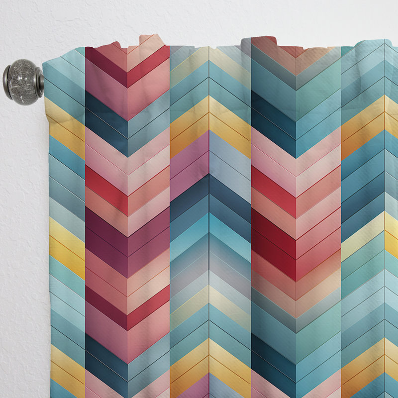 Architectural Splendour Chevron Pattern - Chevron Curtain - Room Darkening Curtain - 1 Panels, 52" W x 120" L
