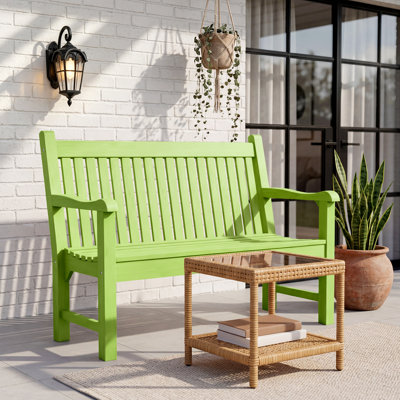 Zorria Outdoor Bench Garden Bench, 2-Person Poly Lumber Patio Bench, All-Weather Outdoor Bench That Never Rot, Memorial Bench, Suit for Garden, Porch and Park
