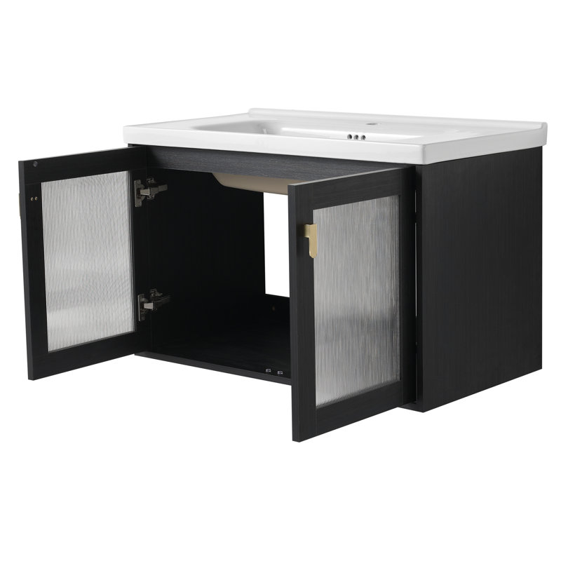 Meuble-lavabo simple 31,9 po avec plateau en céramique Sturrock