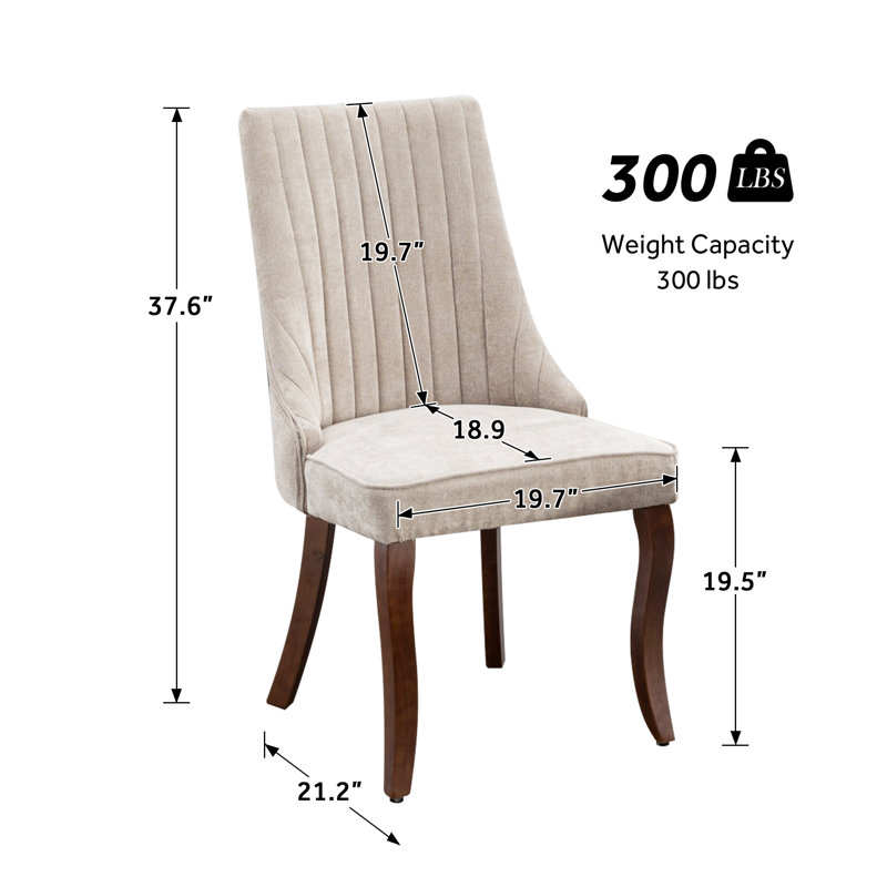 Chaise de salle à manger rembourrée Lonsdale, Beige