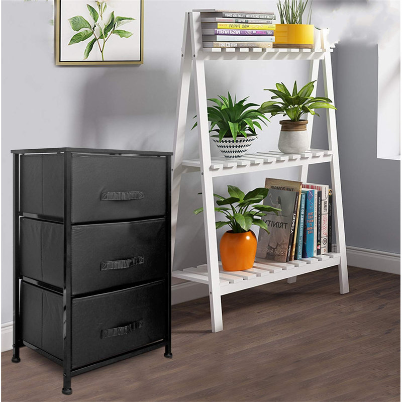 Toston 45cm W 3 - Drawer Chest of Drawers, Black