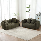 2-Seat Tufted Loveseat Bean Bag Sofa(Set Of 2)