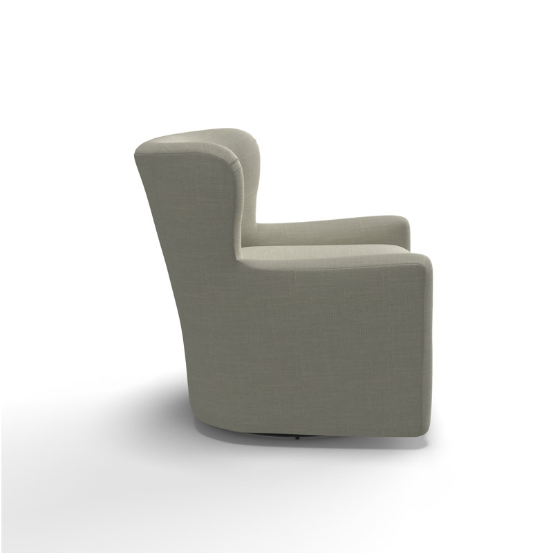 Bendigo Upholstered Swivel Barrel Chair, Cream Performance Weave