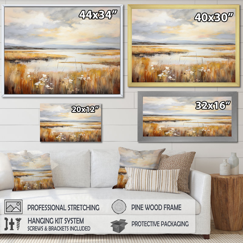 Art liquide prairies prairies majestueuses prairies IV - prairies, Cadre flottant noir, H 12 po x l 20 po x P 1 po