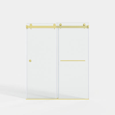 55" - 59" W X 72" H Double Sliding Frameless Shower Door With Clear Tempered  Glass
