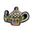 Teapot Shaped Embellished Throw Pillow