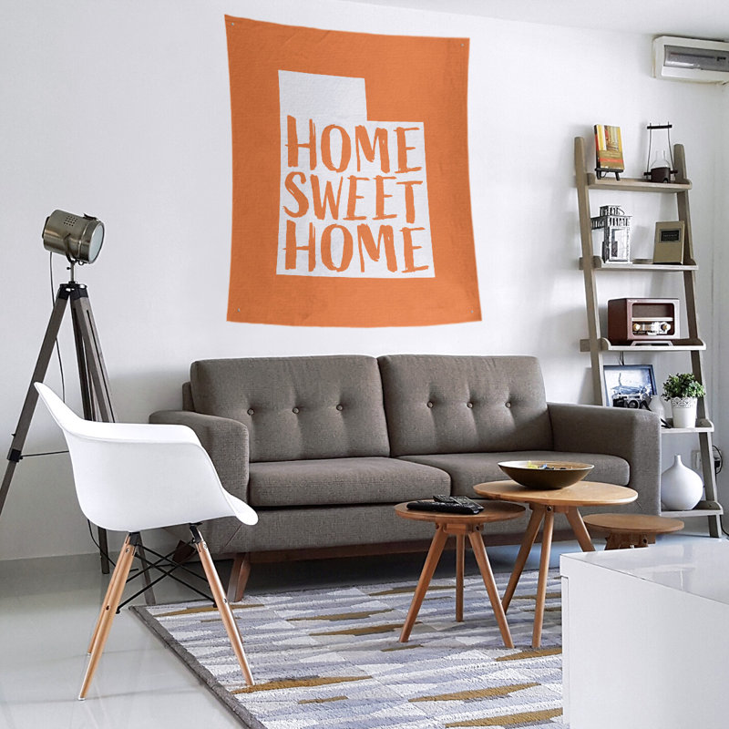 Tapisserie murale Home Sweet Utah, H 104 po x l 88 po, Orange