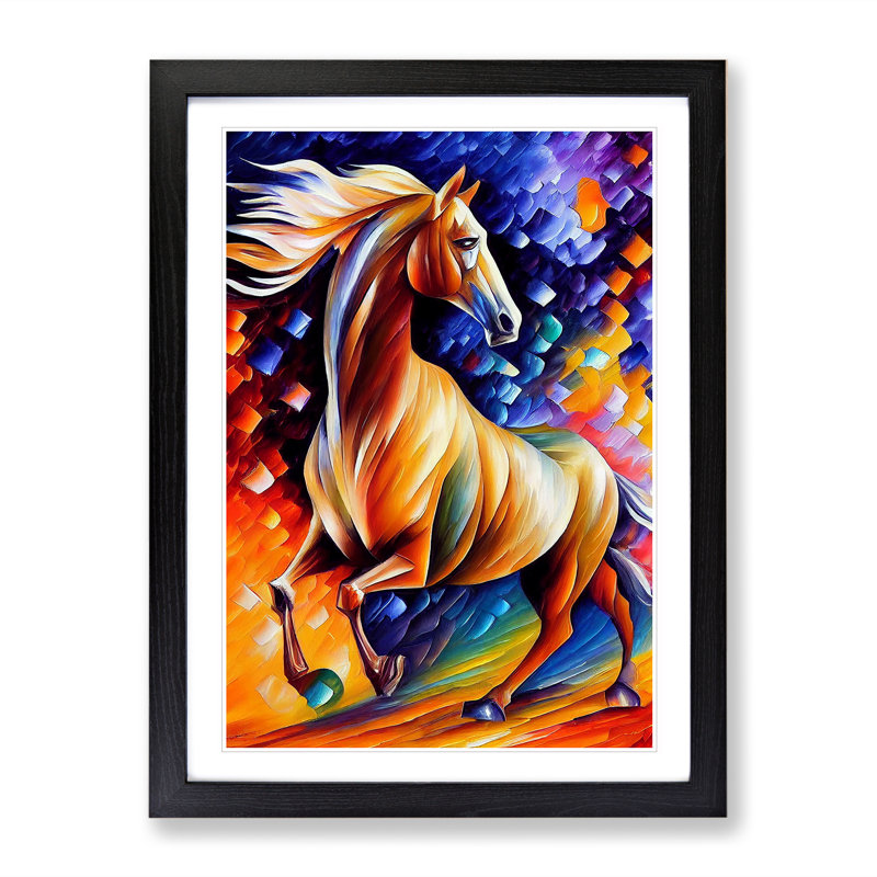 Horse Portrait No.1 1 Piece Single Picture Frame Painting, 34cm H x 25cm W x 2cm D, Black