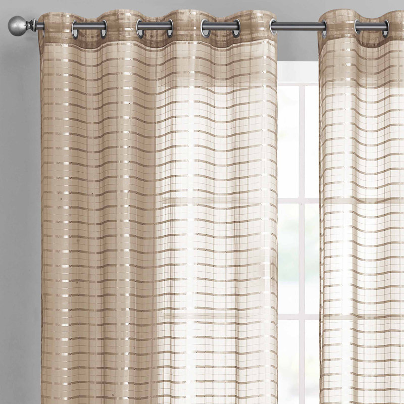 Rideau en polyester Didonna, Taupe