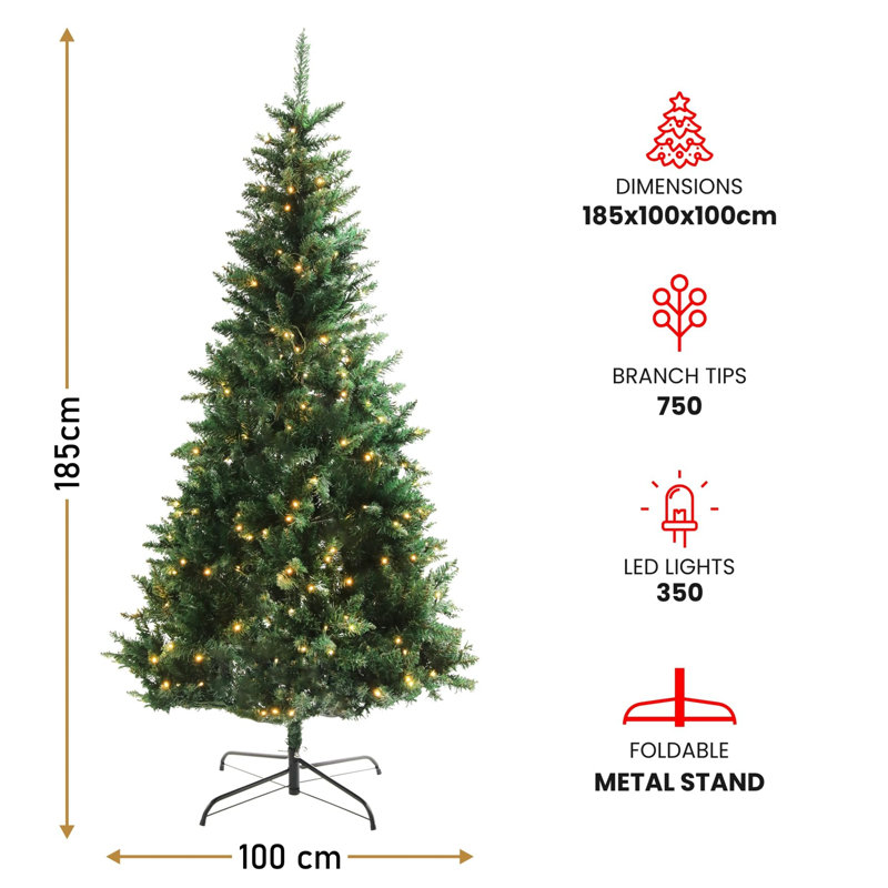 185cm H Lighted Artificial Christmas Tree