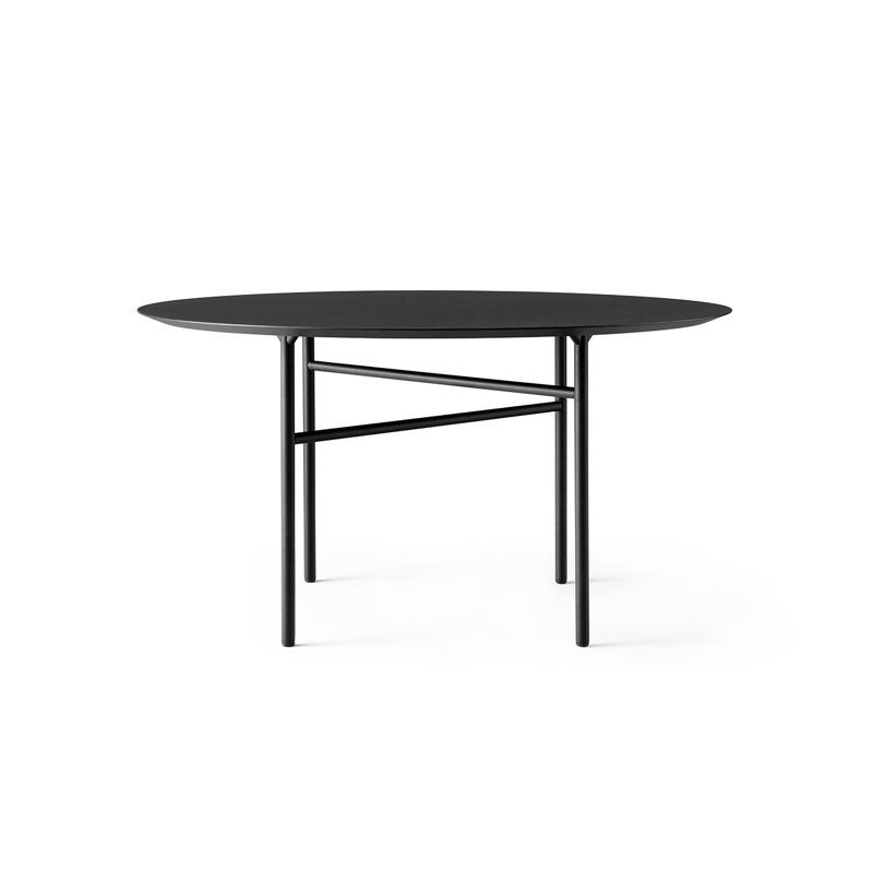 Snaregade Round Dining Table, 54" W x 54.3" L, Black Oak