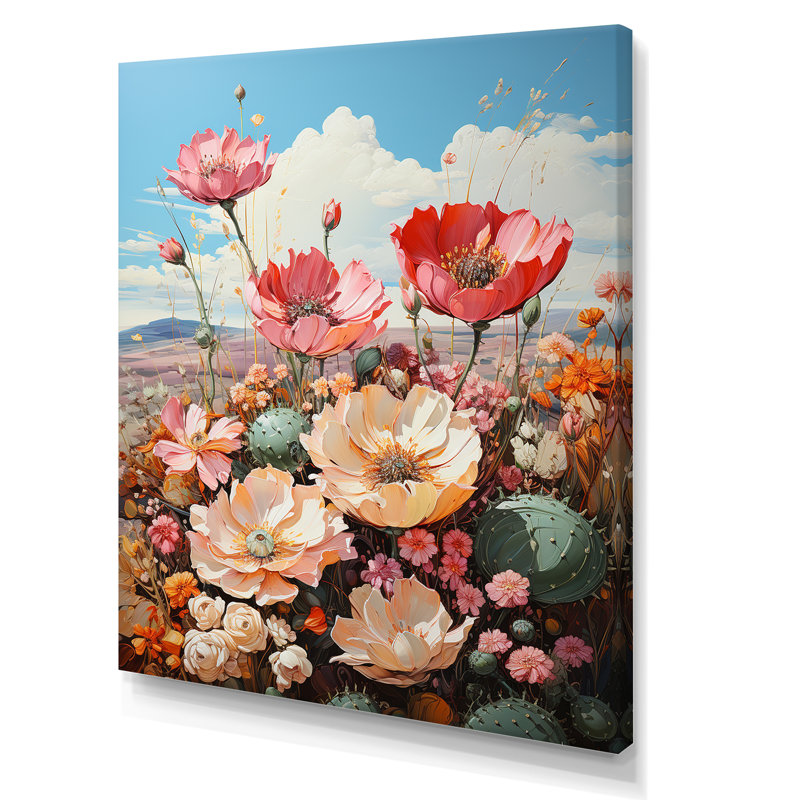 Assortiment de bouquets de prairies fleuries I sur toile, Toile tendue, H 20 po x l 12 po x P 1 po
