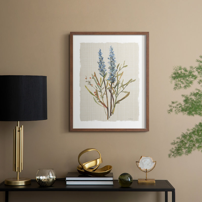 «Honeybloom Botanical II», reproduction encadrée - bois massif, H 30 po x l 24 po, Noyer