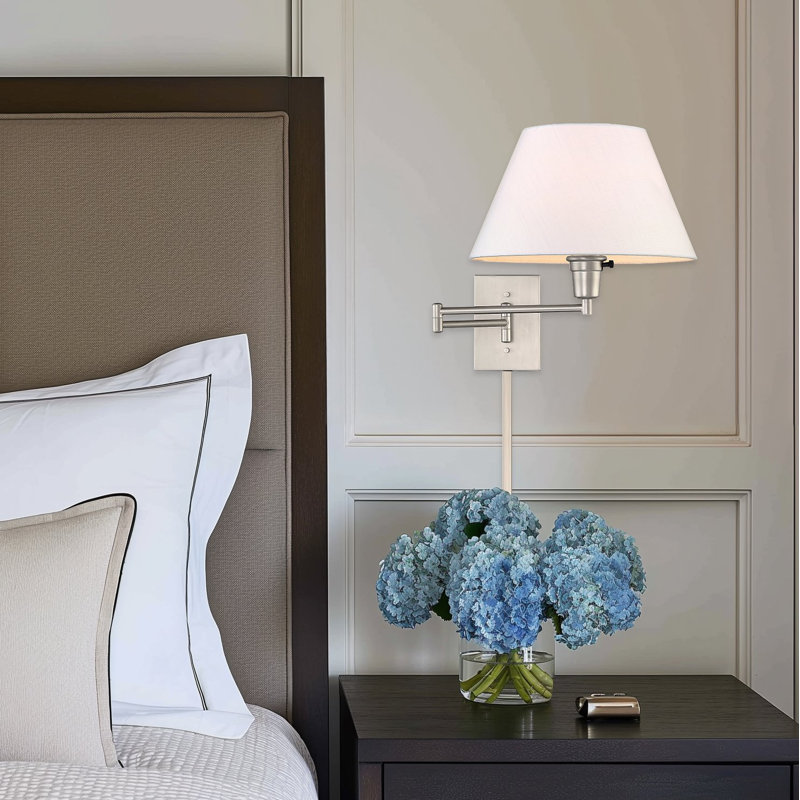Express Swing Arm Sconce (Pack of 2), Brushed Nickel, White