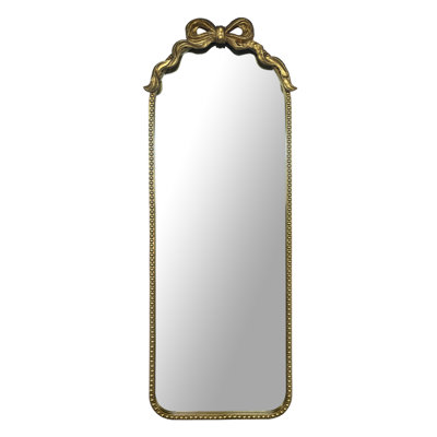 Ornate Mirror, Vintage Bow Decorative Wall Mirror, Iron Frame HD Explosion-Proof, Antique Aesthetic Wall-Mounted Mirror for Bedroom, Living Room, Entryway